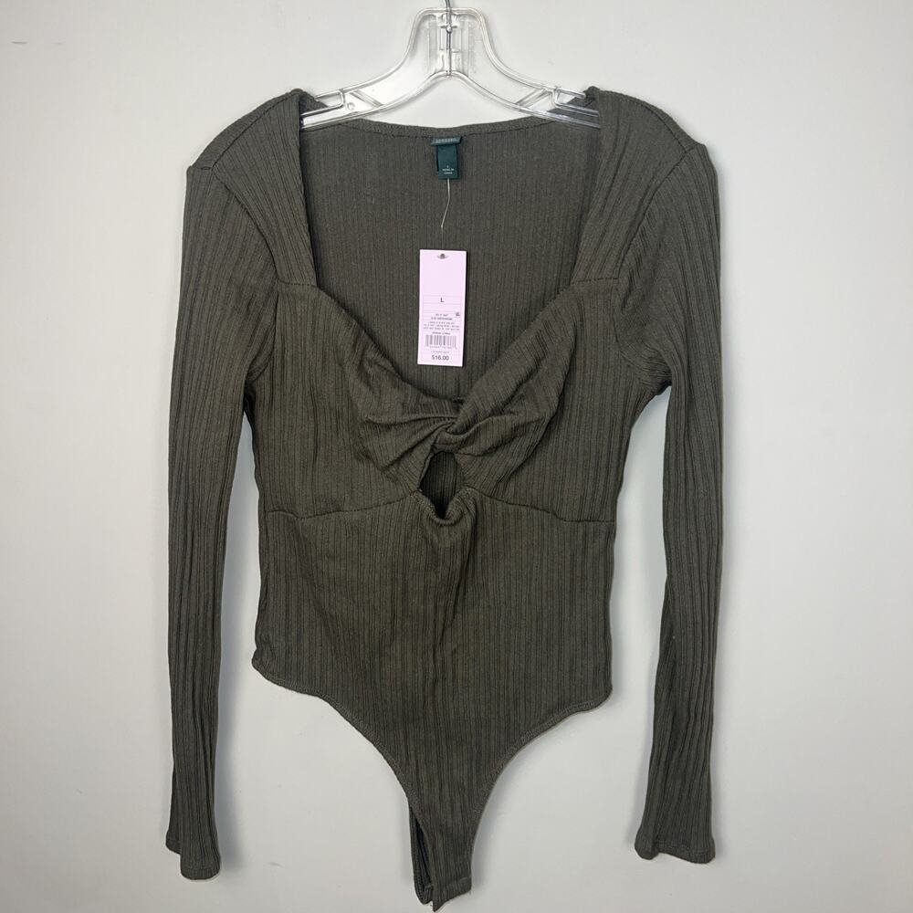 NWT Wild Table olive Green Body‎ Suit Large Clubbing Sexy Sz Large
